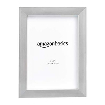 Amazon Basics Moldura retangular para fotografias, 13 x 18 cm, 2 unidades, níquel