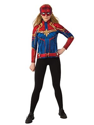 Rubie's Officiële Captain Marvel Hero Kit, dames bovendeel en hoofddeksel voor volwassenen