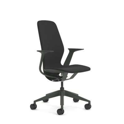 Steelcase SILQ Chaise Ergonomique Réglable en Hauteur, Coque Merle/Merle Plastique et Revêtement Noir