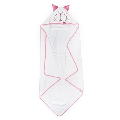 Ti TIN Manteau de Bain en éponge 100% Coton | Serviettes pour bébé à Capuche Douce et absorbante avec Un Design de Chaton de Couleur Rose