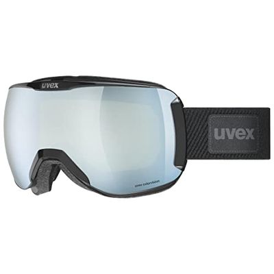 uvex downhill 2100 CV planet - skibril voor dames en heren - contrastverhogend - condensvrij - black/white-green - one size