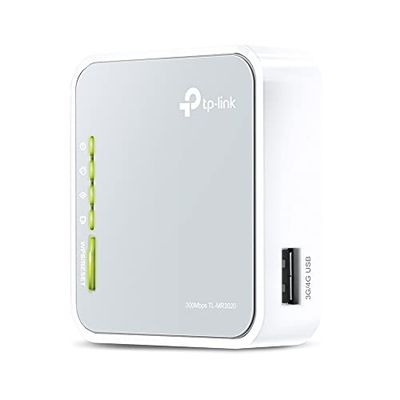 TP-Link - Router de viagem Wi-Fi portátil (modo 3G/4G de suporte de 300 Mbps/modo de ponto de acesso / modo cliente, sem necessidade de configuração, tomada da UE), cor branca