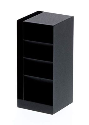 Yamazaki 3320 TOWER pojemnik na długopisy, czarny, stal, minimalistyczny design, 9 x 9 x 20 cm (dł. x szer. x wys.)