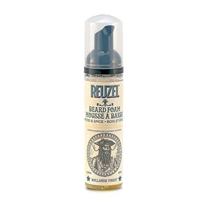 Reuzel Wood and Spice Beard Foam - Deodorizes Beard - Formulated to Reduce Dry Itchy Skin and Beardruff - Softens Coarse Hair - Thickens and Moisturizes Beard - Vegan Formula - 70 ml