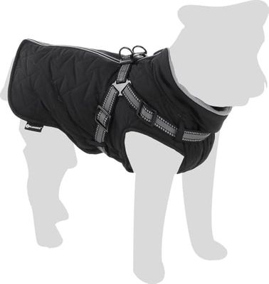 Flamingo - Manteau d’Hiver pour Chien Duker Noir - Taille A:55cm B:47cm C:80cm - Imperméable et Chaud - Idéal pour Labrador, Golden Retriever, Berger Allemand et Boxer