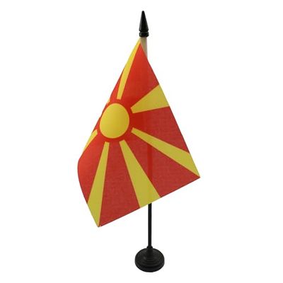 Drapeau de table Macédoine 15x10cm - PETIT Drapeaux DE BUREAU macédonien 10 x 15 cm - AZ FLAG