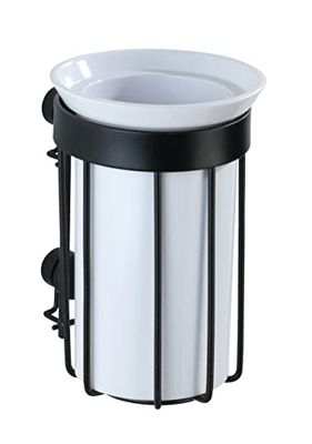 WENKO Tooth Cup, Metal, Black, 9 x 12 x 8 cm
