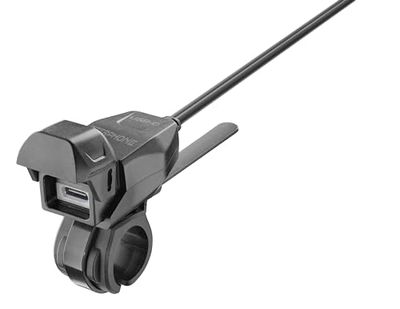 INTERPHONE - Motorcycle Tubular Handlebar Power Kit USB Type C Socket with Power Interruption - Protective Cap - Output DC 5V - 2A - Cable 170 cm