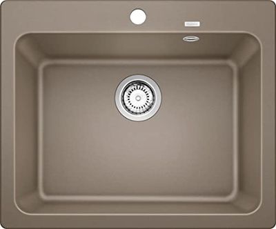 BLANCO NAYA 6 | Lavello in granito in silgranito tartufo | Tipo di montaggio: montaggio superiore | per sottolavelli larghi 60 cm | Grande volume del bacino per un uso ottimale | Superficie facile da