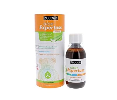 Zuccari Aloe Expertuss Bambini, Flacone da 150ml, Gusto Ciliegia, Con Aloe Vera, Lichene Islandico, Piantaggine e Lavanda, Sollievo per Tosse Secca e Grassa nei Bambini