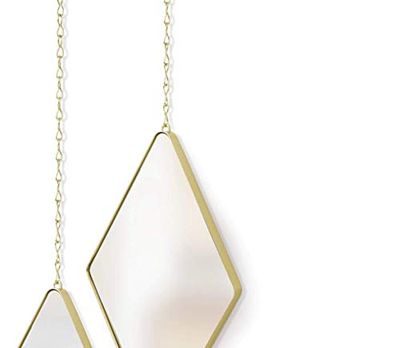 Umbra Dima Mirror, Lot de 3 Miroirs Dima, Suspendus, Coloris Doré, Dim de Chaque Miroir 28.7x17.7x1.6cm