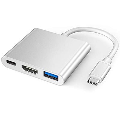 Adaptateur USB C vers HDMI, Adaptateur USB Type C vers HDMI Convertisseur avec Port USB 3.0/2.0 et Port de Charge C USB Compatible avec Nintendo Switch,MacBook,Chromebook Pixel,Galaxy S8/S9+