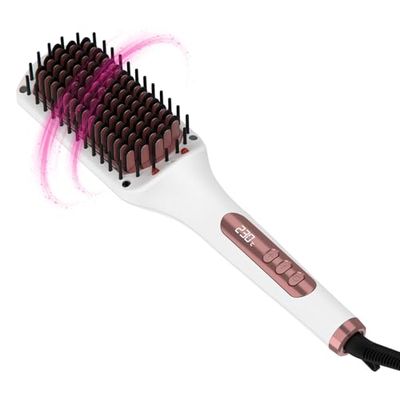 Solac - Spazzola Lisciante Expert Ion Brush | 65W | 3D Rivestimento Ceramico | Tecnologia Ionica | 6 Livelli Temperatura | Schermo Elettronico | Spegnimento Automatico | Cavo 360º