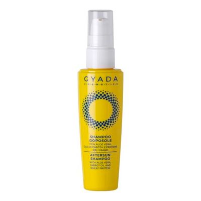 GYADA COSMETICS, Shampoo Doposole Idratante per Lavaggi Frequenti, rimuove residui di sale, cloro, sabbia e protezione solare, a Base di Aloe Vera, Olio di Carota e Proteine del Grano, 75 ml