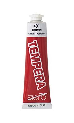 AERO Tempera, enkele kleuren, tempera-kleuren, 5 tubes à 42 ml, karmijnrood, schilderverf voor kinderen, met water verdunbaar, geschikt voor schilder- en kunstprojecten, knutselbenodigdheden