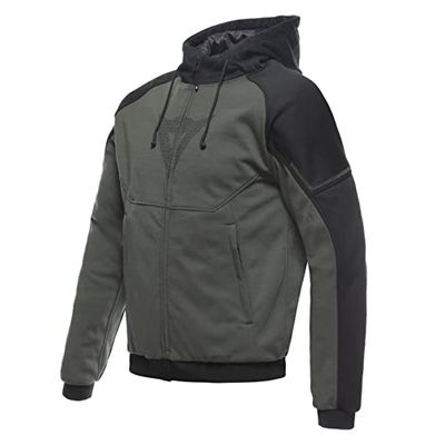 Dainese - Daemon-X Safety Hoodie Full Zip, Felpa Moto in Tessuto, Protezioni su Spalle e Gomiti, Giacca Moto da Uomo, Verde/Nero, 54