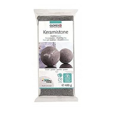 GLOREX Inspirations-Keramistone 400 g GLOREX 340-Keramistone, Argilla indurente all'Aria con Struttura granitica di Alta qualità, per Modellare, Rivestire e Decorare, Colore Granit, 6 8070 340