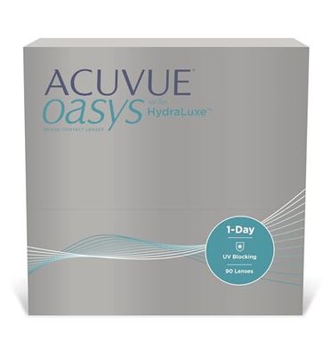 ACUVUE OASYS 1-Day con tecnologia HydraLuxe, Lenti a contatto giornaliere; Visione chiara e nitida e comfort elevato; Protezione UV;-10.00 diottrie; BC 9.0; DIA 14.30; 90 lenti