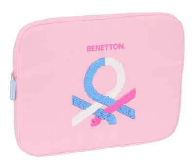 Safta M935a BENETTON PINK - Etui na laptopa 15,6 cala, plecak, idealny dla dzieci w różnym wieku, wygodny i wszechstronny, jakość i wytrzymałość, 39,5 x 3,5 x 27,5 cm, kolor różowy unisex dzieci (1
