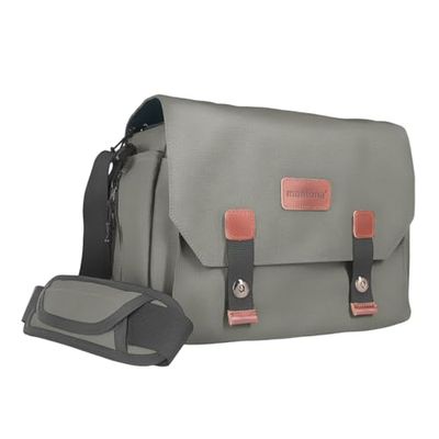 Mantona Milano Grande Camera Bag (Fashionable Universal Case for Digital SLR Cameras and System Cameras plus Accessories, Vintage Grey Interior) Grey