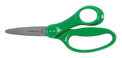 Fiskars Children's Scissors, Scissors for Big Children Aged 8-11 Years, Right-Handed, Length: 15 cm, Green, 1067848
