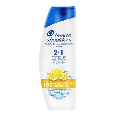 Head & Shoulders Citrus Fresh 2 en 1 Shampoing Antipelliculaire, Cheveux Gras, 300ml. Jusqu'à 100% des Pellicules Éliminées, Cliniquement Prouvé. Usage Quotidien. Rafraîchissant, Parfum Citron