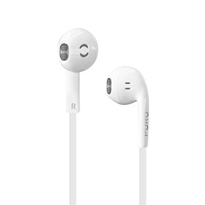 PURO IPHF17BLK STEREO koptelefoon met kabel, vlak, CLIP, incl. microfoon met oproepaanneming) wit