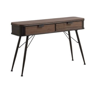 Consola De Metal Con Encimera Y 2 Cajones De Madera
