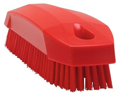 Vikan Hygiene 64404 Spazzolino Unghie S, Duro, 130 mm, Rosso