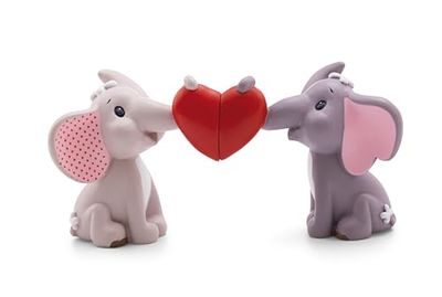 NICI- Elefante Set di 2 Figure in poliresina Love Elephant in Confezione Grigio-Magnete-Portanote, l'oggetto Decorativo più Carino, Ottima Idea Regalo, Colore, 61494