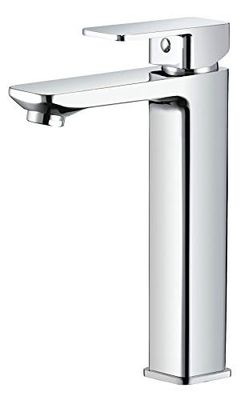 Kibath L453451 Rubinetto monocomando CHE Alto, Perfetto per lavabi da sopra piano o tipo ciotola. Realizzato in ottone e finitura cromata lucida. Include raccordi, tubi e cartuccia. Ricambi garantiti