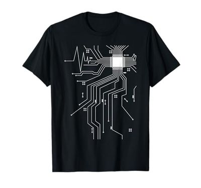 programador informático programador CPU corazón tablero dive Camiseta