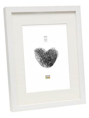 Deknudt Frames Fotos básicas, moldagem alta branca de madeira com controlo pptt =formato da moldura, 24 x 30 cm