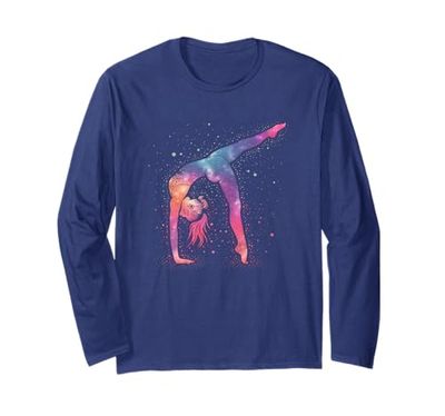 Campionato Sassy Gymnast Flip Flipping Jump Pose Cartwheel Maglia a Manica