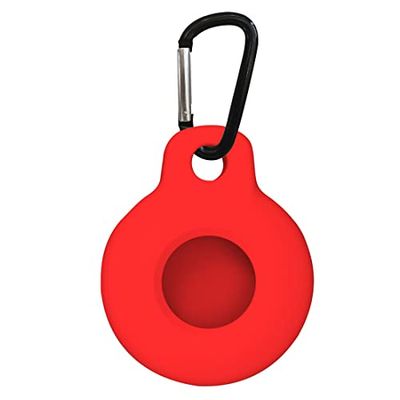 AirTag Keycover Airtag beschermhoes draagbare Airtag beschermhoes met sleutelhanger en karabijngesp krasbestendige Apple Tag hoes voor sleutels, rugzak, bagage (rood)