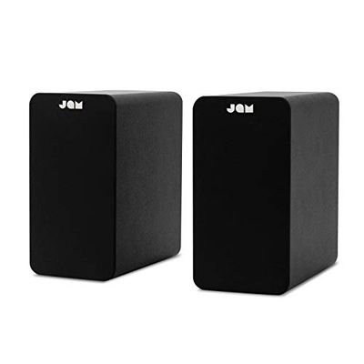 JAM Bluetooth Due Casse da Scaffale, Compatte, Alimentate a Rete, Ingresso AUX, per Giradischi Wireless, Driver 4", Amplificatori Alta Definizione, Bassi Più Ricchi, Acustica Più Nitida, Neri