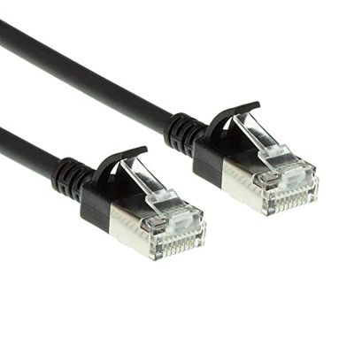 ACT CAT6a Netwerkkabel, U/FTP LSZH LAN Kabel Dun 3.8mm Slimline, Flexibele Snagless CAT 6a Kabel Met RJ45 Connector, Voor Gebruik In Datacenters, 10 Meter, Zwart - DC7910