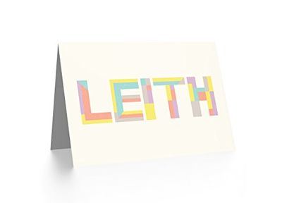 Wee Blue Coo Leith Midlothian Colourful Word Bold Typograph Scotland Art Greetings Card