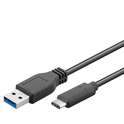 Goobay 67999 USB-C to USB A 3.0 Cable, Black, 0.5 m Length