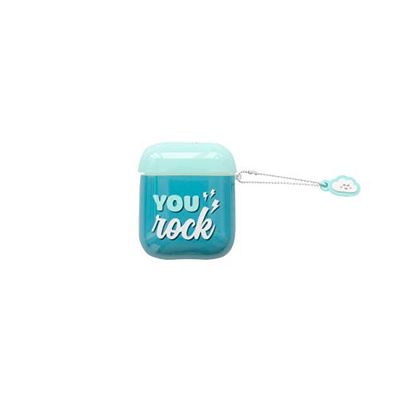 Mr. Wonderful Custodia sottile in TPU glitterata con scritta You Rock Apple Airpods. Compatibile con Airpods 1 e 3