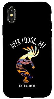 Deer Lodge Montana USA Motif Kokopelli dansant Coque pour iPhone X/XS