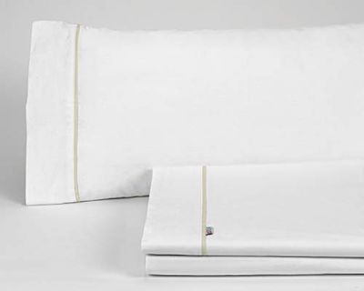 Juego de sábanas color blanco Cama de 180 (4 piezas) - 100% algodón - 144 hilos - Gramage: 115