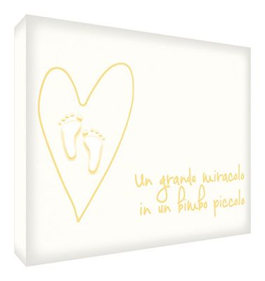 Feel Good Art MIRACLEBOY1216-06IT Afbeelding op canvas in typografische stijl, geel, 40 x 30 x 4 cm