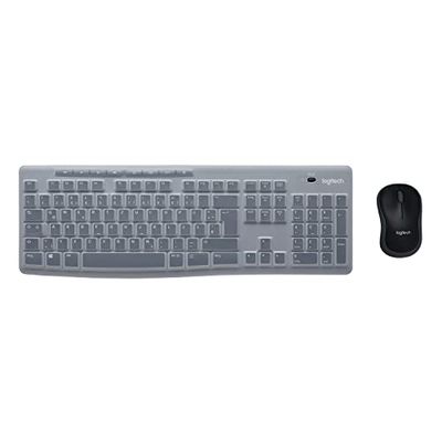 Logitech MK270 Desktop for Education with silicon cover, Wireless Keyboard and Mouse Combo for Windows, 2.4 GHz USB, Compact Mouse, 8 Multimedia Keys, 2-Year Battery Life, PC, QWERTY UK Layout - Black
