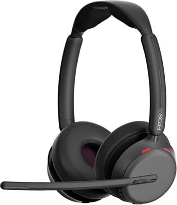 EPOS Impact 1060 ANC Auriculares Bluetooth Profesionales para PC - Doble Auricular, Micrófono con Cancelación de Ruido, AI, Controles Intuitivos, Super Wideband Audio, para Oficinas Ruidosas