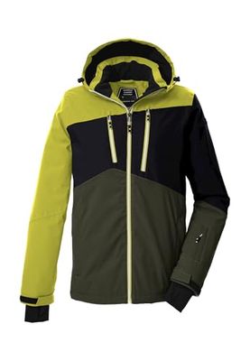 killtec Uomo Giacca da sci/giacca funzionale con cappuccio e paraneve KSW 306 MN SKI JCKT, dunkeloliv, XXL, 41632-000