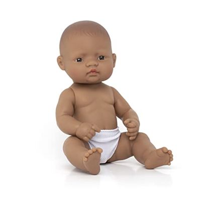Miniland 31037 – Baby sydamerikansk pojkpåse – utan underkläder, 32 cm