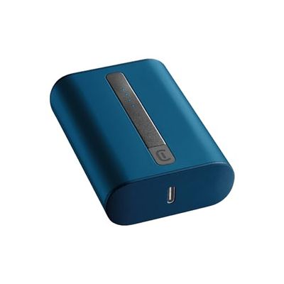 Cellularline - Caricabatterie Portatile extra compatto - Powerbank da 10000mAh con Cavo USB-C to USB-C - Power Delivery 20W Fast Charging
