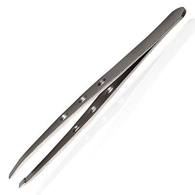 Titania pinzette 9 cm, con tre fori e punta obliqua, Acciaio Inox, antiruggine, in blister, 1er Pack (1 X 18 G)