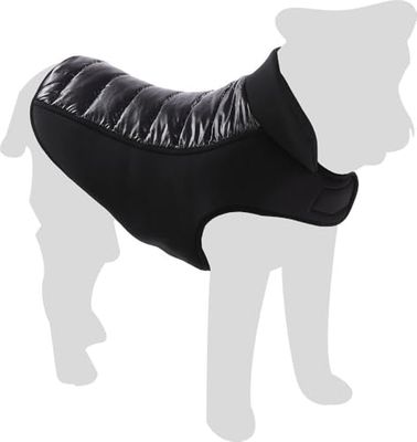 Flamingo Perro Abrigo Jakaro Negro - Tamaño 45cm (A: 45 cm, B: 36-44 cm, C: 58-64 cm) - Ideal para Jack Russell, Cocker Spaniel, Bulldog Francés, Shih Tzu y Dachshund